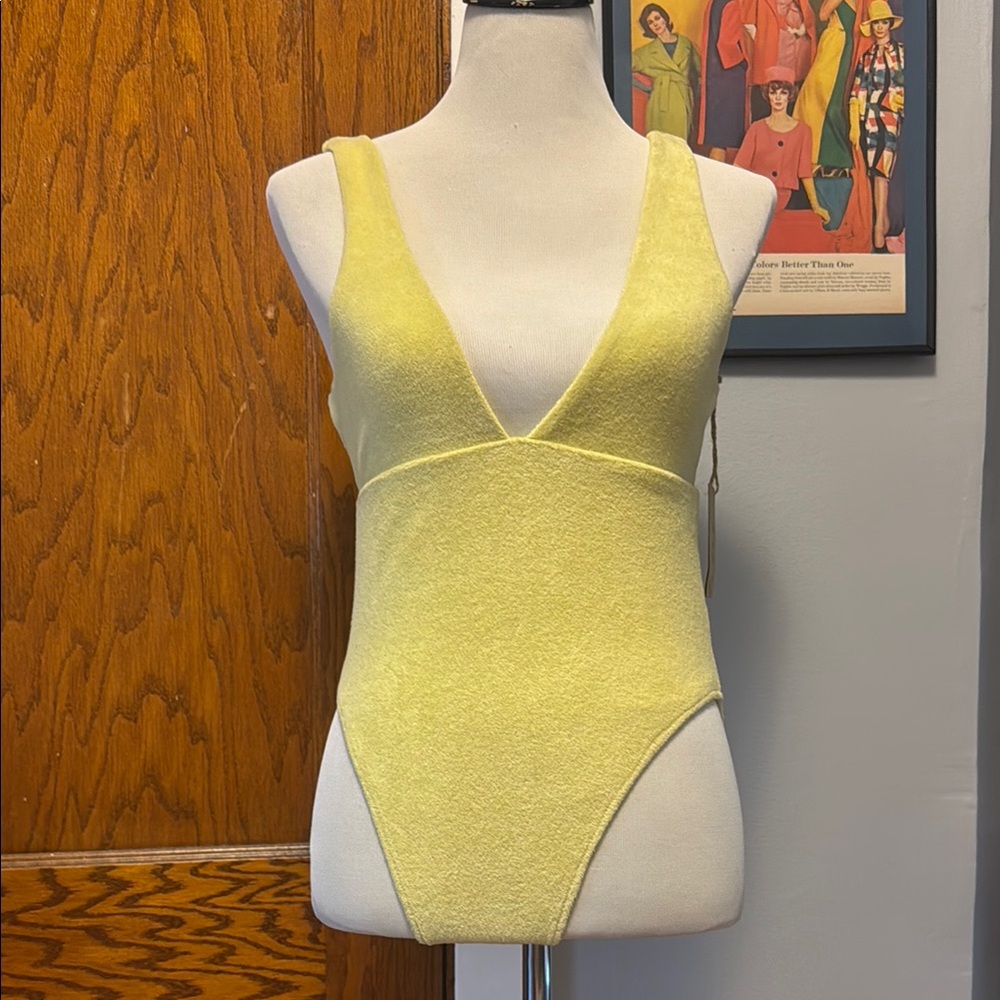 NWT Stone Fox Swim Yellow One Piece Swimsuit
